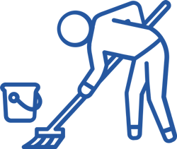 Icône d'un homme qui passe la serpillière